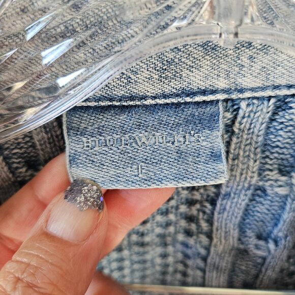 BLUE WILLIS Button Cardigan 100% Cotton Sweater Size Large - Picture 5 of 6